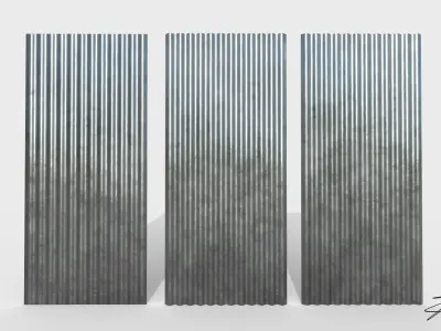 Corrugated galvanized sheets Low-poly 3D model