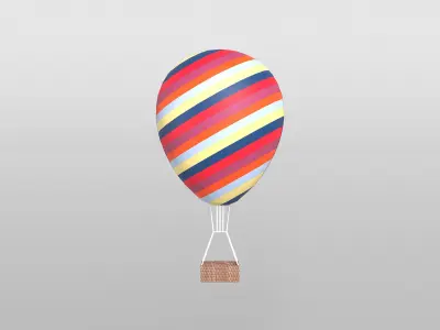 Hot Air Balloon v1 001 Low-poly 3D model