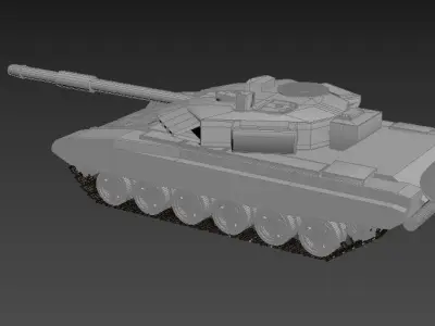 T-90 tank Low-poly 3D model
