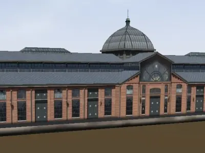 Hamburg Fish Market Fischauktionshalle low-poly 3d model Low-poly 3D model