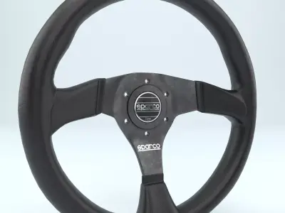Steering Wheel Sparco R383 Black 3D model