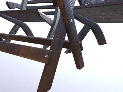 Garden Furniture Table Chair Free low-poly 3D model