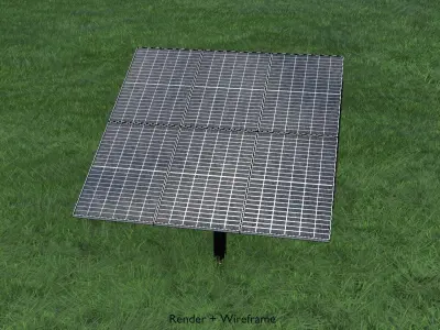 Agricultural photovoltaic 120 degrees 4m Low-poly 3D model