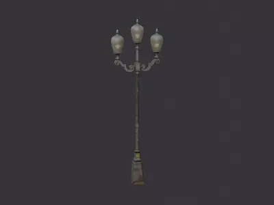 Wet Street Lamp Post Exterior Model Low-poly 3D model