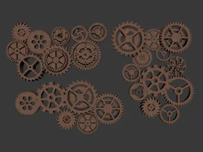 Industrial wind gear Low-poly 3D model