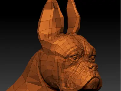 3D BOXER DOG-LOWPOLY Low-poly 3D model