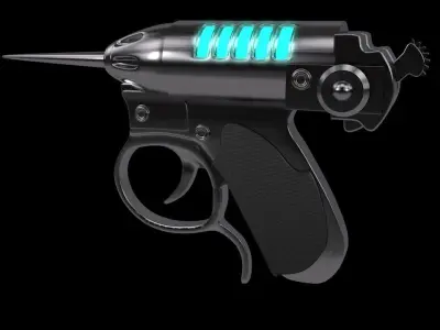 gun thundering man in black Low-poly 3D model