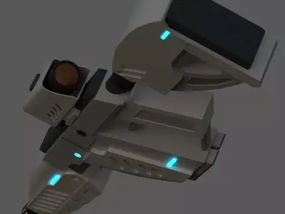 Sci-Fi Gun Game-Ready 3D Weapon Low-poly 3D model
