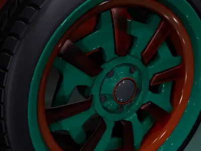 C8PFL wheel Low-poly 3D model