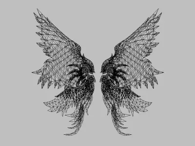 Purple2 Wing Low-poly 3D model