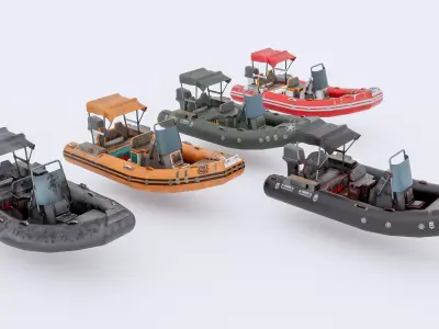 Inflatable boats collection 3D model