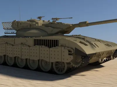 Tank Merkava II Israel Mental Ray 3D model