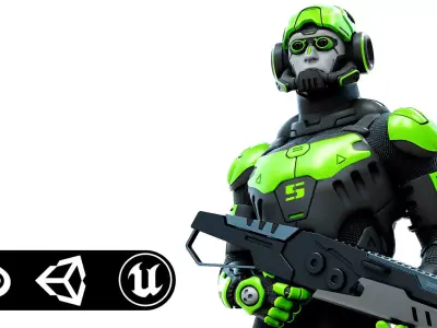 MECHA SOLDIER-M  Rigged for Unreal Engine - Unity - MIXAMO  3D model