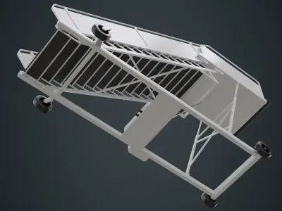 Airplane Stairs 1A Low-poly 3D model
