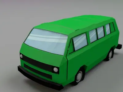 VW Van low poly Low-poly 3D model
