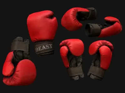Boxing Gloves Pack Low-poly 3D model