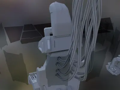 Lowpoly Sci-fi Cockpit-Twin Seat Cockpit Low-poly 3D model