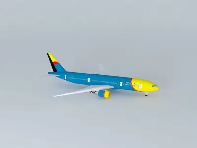 Royal Airways Boeing 777-300 with interior Free 3D model