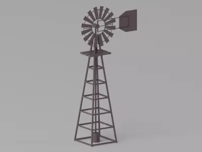 Cartoon Western Windmill Low-poly 3D model