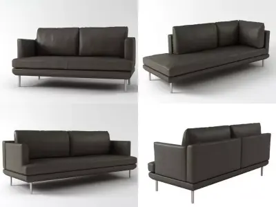L 1191 set of leather sofas and chairs Free 3D model