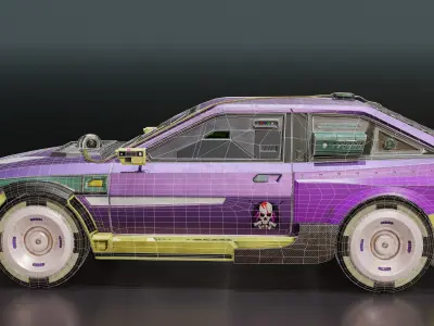 CyberCar car Free low-poly 3D model