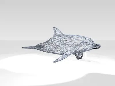 Dolphin Wireframe 3D model