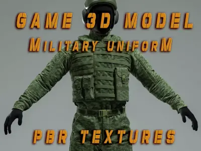 Military uniform Low-poly 3D model