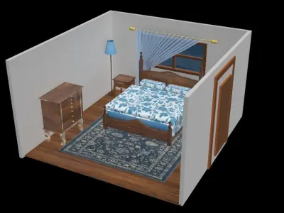 3D Bedroom Free 3D print model