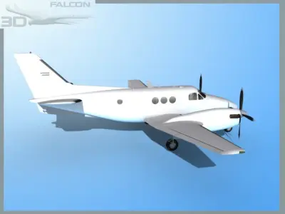 Falcon3D E90 King Air Bare Metal 3D model