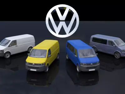 VW Multivan Transporter T5 3D Model Collection