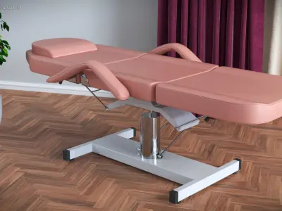 Electric Beauty Treatment Bed Pink Rigged 3D model