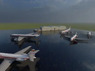 IBERIA Fleet DC-8-52    DC-8-63  and DC-9-32 3D model