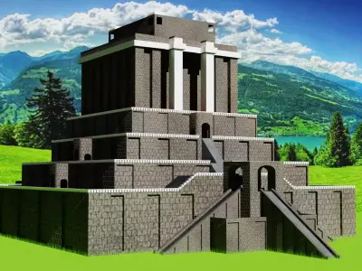 Ziggurat Low-poly 3D model