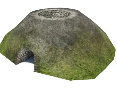 Roman and Medieval lime kiln oven Low-poly 3D model