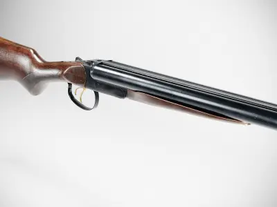 Double Barrel Shotgun Low-poly 3D model