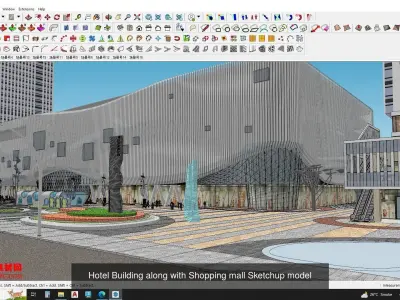 3d commercial building with Master plan collection 1 