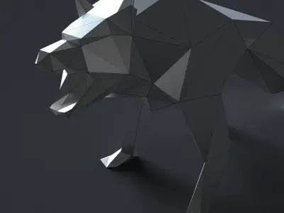 low-poly 3D printer model wolf Low-poly 3D model