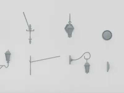 Modular european tenement house Low-poly 3D model