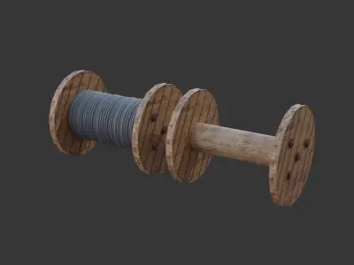 Cable Wheel Low-poly 3D model