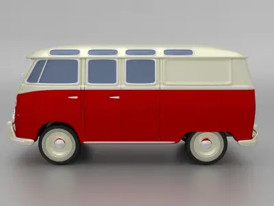 VW Bulli Samba T1 Bus Free 3D model