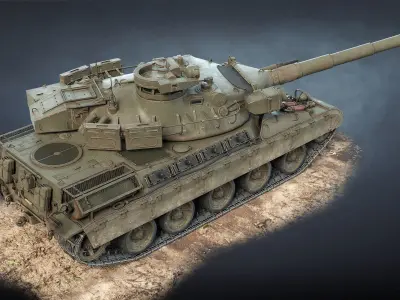 AMX-30B2 Tank Game Ready Low-poly 3D model
