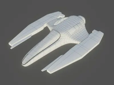 Sci-Fi Space Racer - Low Poly - Game Ready - PBR Low-poly 3D model