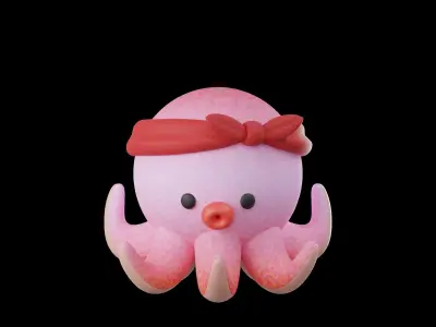 3D model cute Octopus 3D model