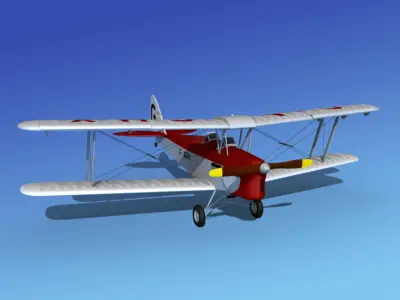 Dehavilland DH82 Tiger Moth V15 3D model