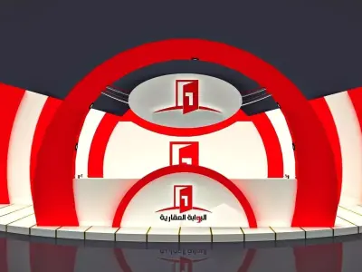 booth exhibition Low-poly 3D model