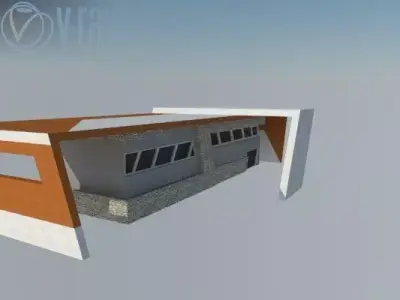 Modern office building Free low-poly 3D model