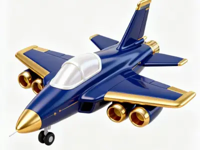 Royal Navy Interceptor Jet 3D Model Low-poly 3D model