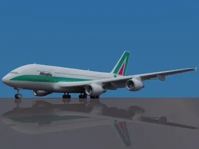 High Detailed Alitalia Airbu a380  3D model