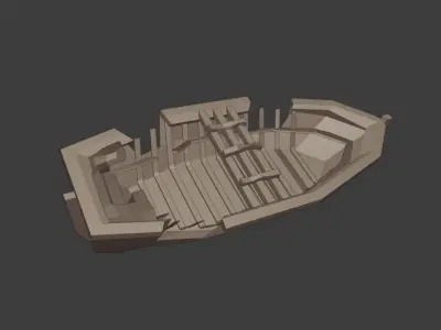 Ship Wrecked Low-poly 3D model