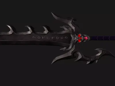 Fantasy sword PBR Low-poly 3D model